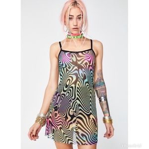 Current moody trippy mesh festival dress